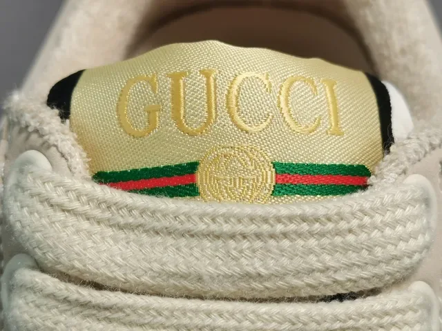 Gucci Beige Green Low-Top GG Monogram Canvas Lifestyle Sneakers 8