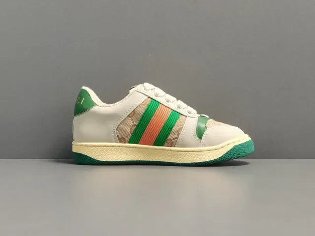 Gucci Beige Green Low-Top GG Monogram Canvas Lifestyle Sneakers 11