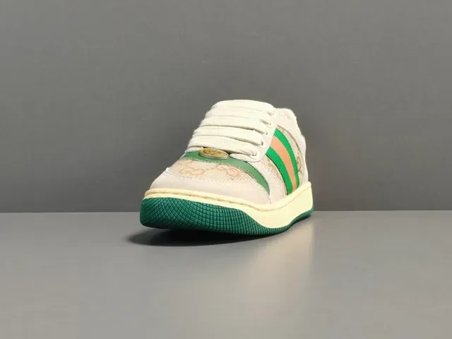 Gucci Beige Green Low-Top GG Monogram Canvas Lifestyle Sneakers 12
