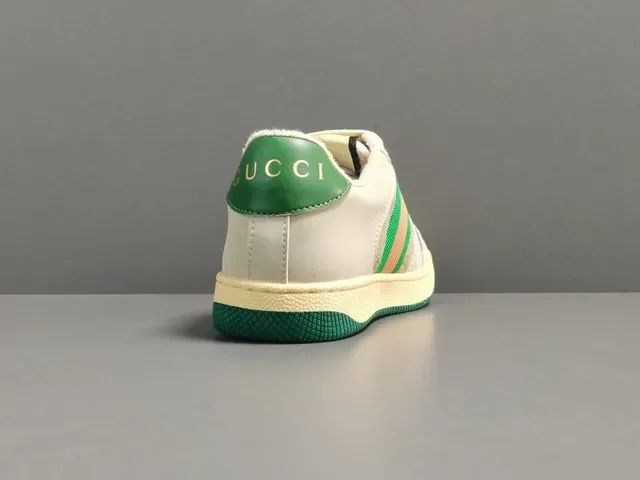 Gucci Beige Green Low-Top GG Monogram Canvas Lifestyle Sneakers 13