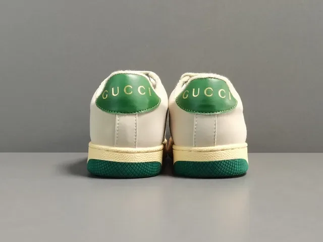 Gucci Beige Green Low-Top GG Monogram Canvas Lifestyle Sneakers 14