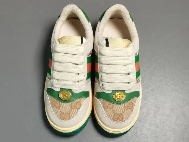 Gucci Beige Green Low-Top GG Monogram Canvas Lifestyle Sneakers 15