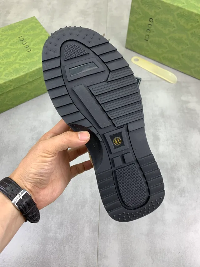 Gucci Beige White Monogram Canvas Laces Lifestyle Sneakers 3