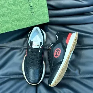 Gucci Black and Red Interlocking G Lifestyle Sneakers