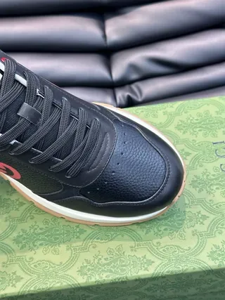 Gucci Black and Red Interlocking G Lifestyle Sneakers 7
