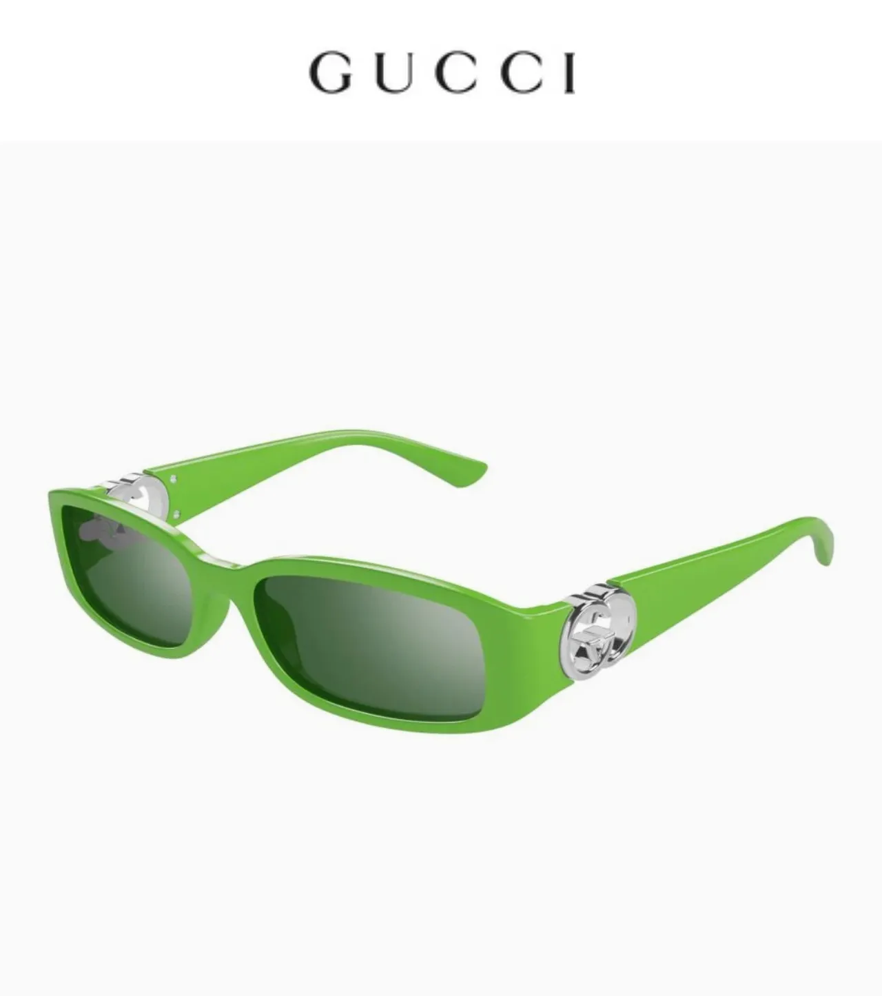 Gucci Black Gold Rectangular Narrow Frame Glossy Acetate Sunglasses 7