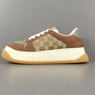 Gucci Brown Beige Chunky Platform Sole GG Monogram Canvas Lifestyle Sneakers