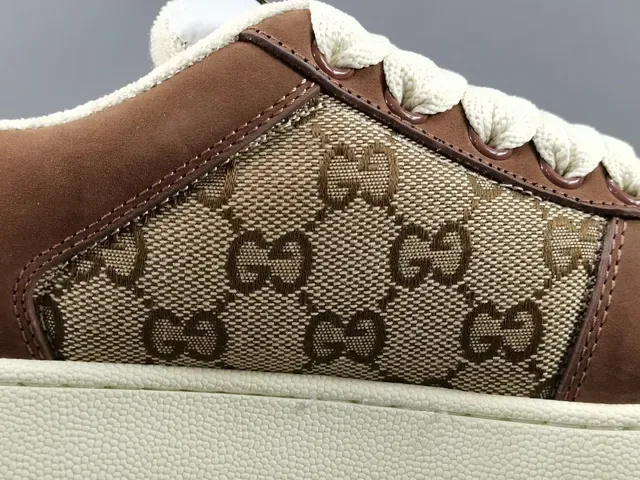 Gucci Brown Beige Chunky Platform Sole GG Monogram Canvas Lifestyle Sneakers 6