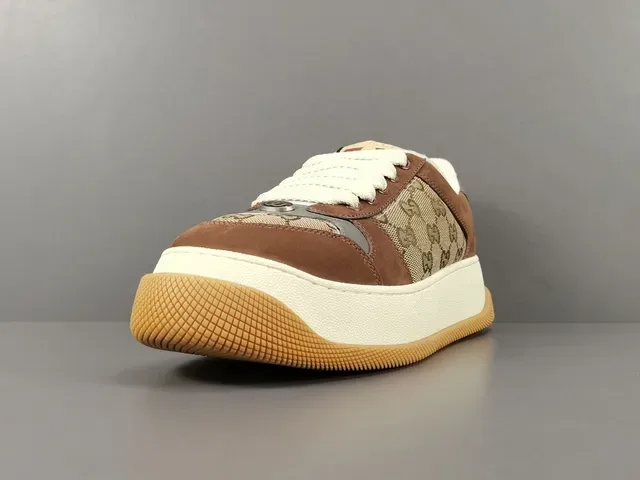 Gucci Brown Beige Chunky Platform Sole GG Monogram Canvas Lifestyle Sneakers 15