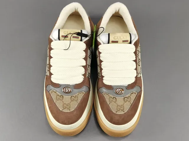 Gucci Brown Beige Chunky Platform Sole GG Monogram Canvas Lifestyle Sneakers 16