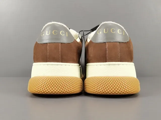 Gucci Brown Beige Chunky Platform Sole GG Monogram Canvas Lifestyle Sneakers 17