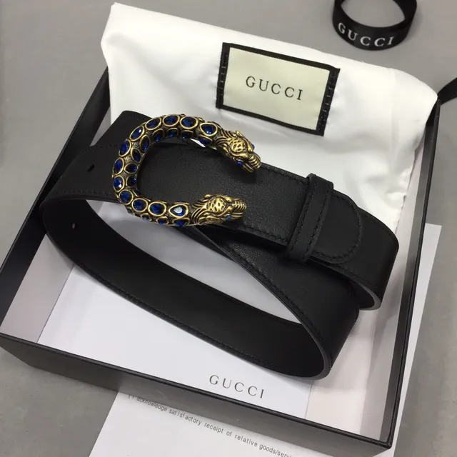 Gucci Dionysus Snake-Head Buckle Black Leather Belt 2