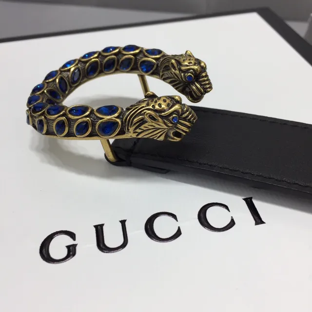 Gucci Dionysus Snake-Head Buckle Black Leather Belt 3