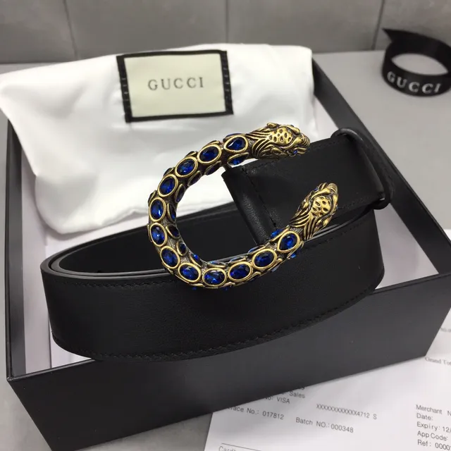 Gucci Dionysus Snake-Head Buckle Black Leather Belt 5