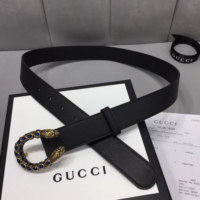 Gucci Dionysus Snake-Head Buckle Black Leather Belt 8