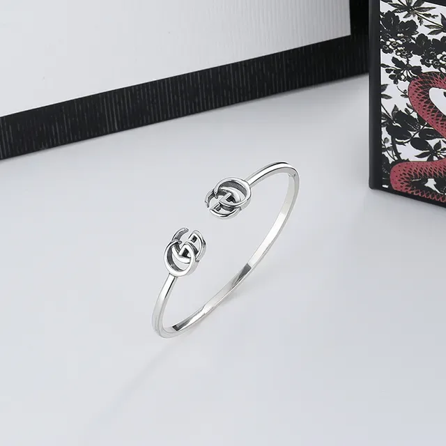 Gucci Double G Gold-Tone Open Bangle Bracelet 2