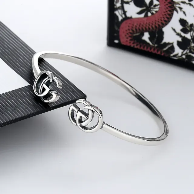 Gucci Double G Gold-Tone Open Bangle Bracelet 3