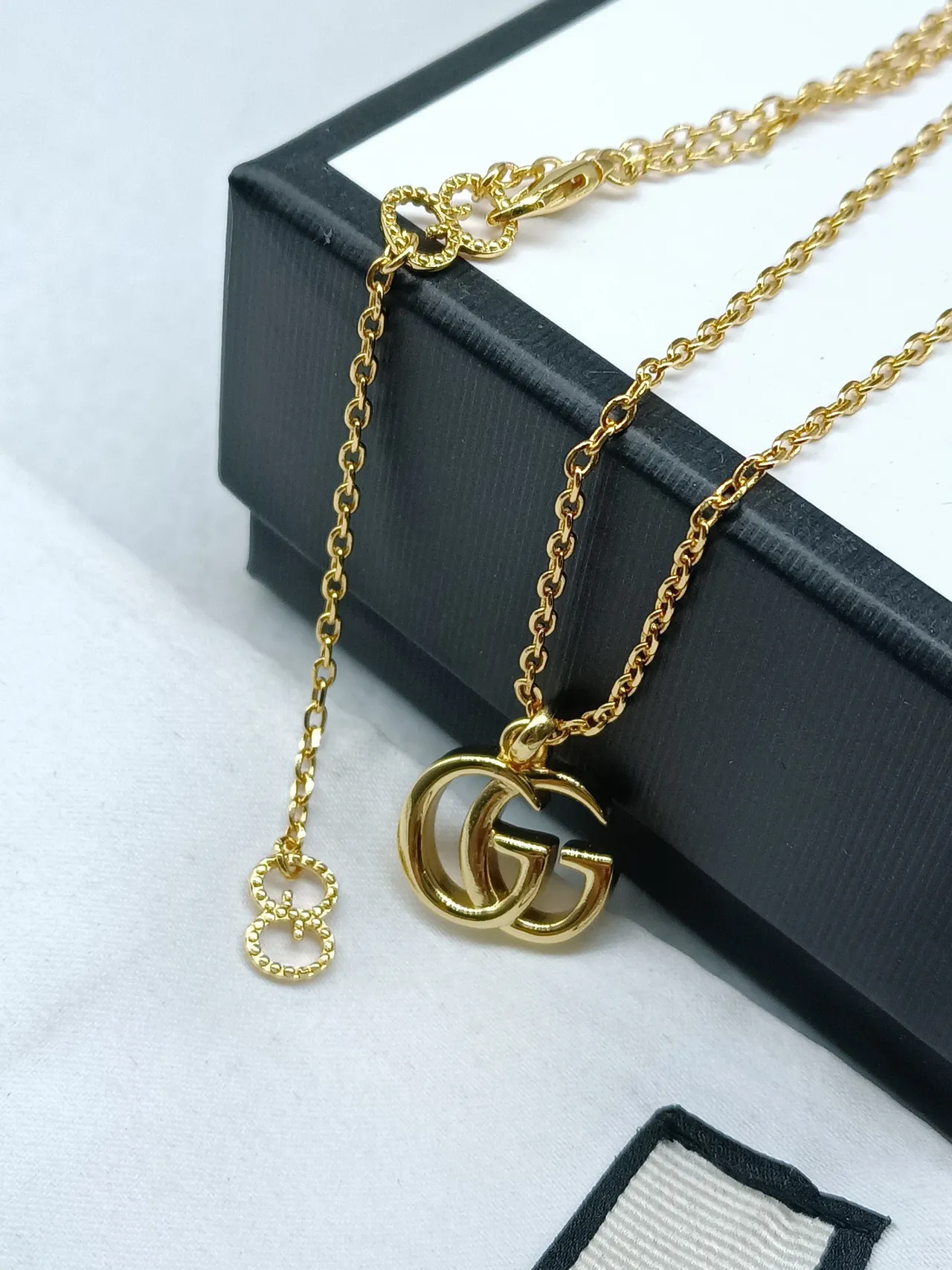 Gucci Double G Interlocking Logo Gold Tone Necklace 7