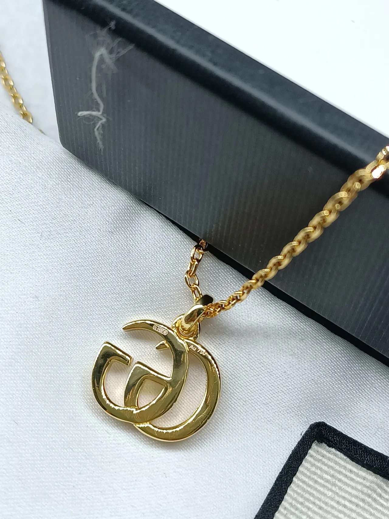 Gucci Double G Interlocking Logo Gold Tone Necklace 8