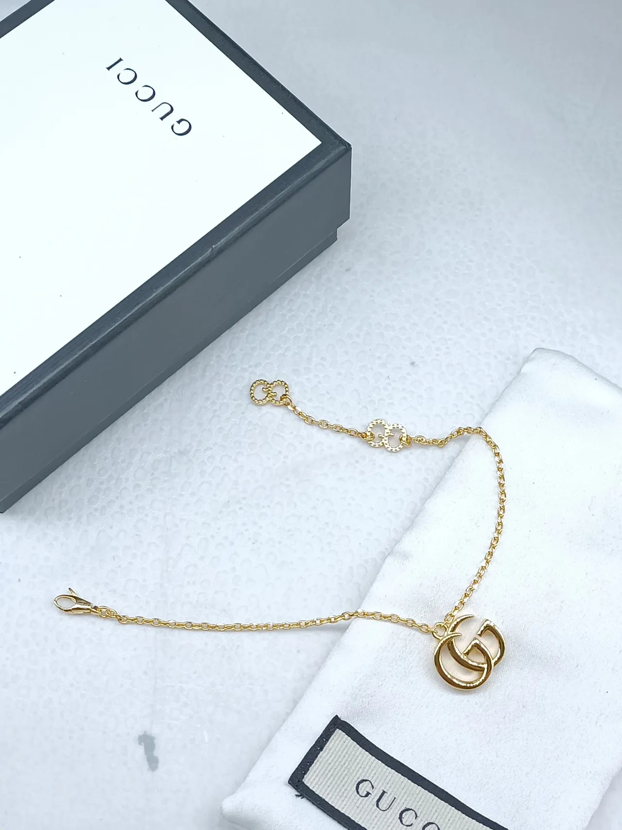 Gucci Double G Interlocking Logo Gold Tone Necklace 3