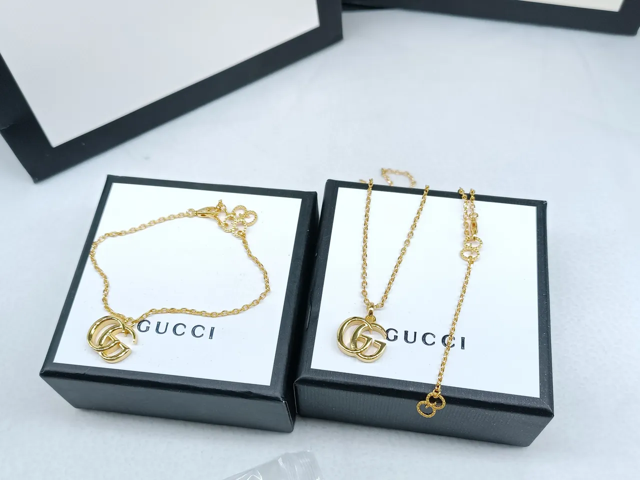 Gucci Double G Interlocking Logo Gold Tone Necklace 6