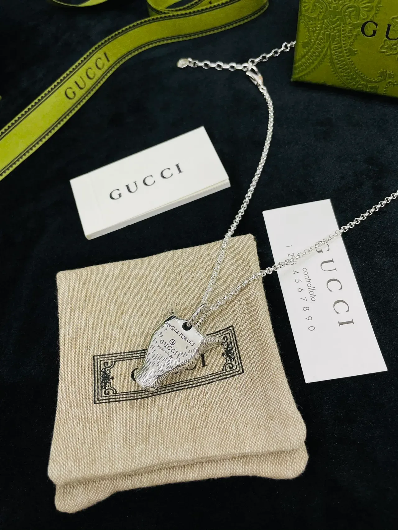 Gucci Fox Head Pendant Silver-Tone Necklace 3