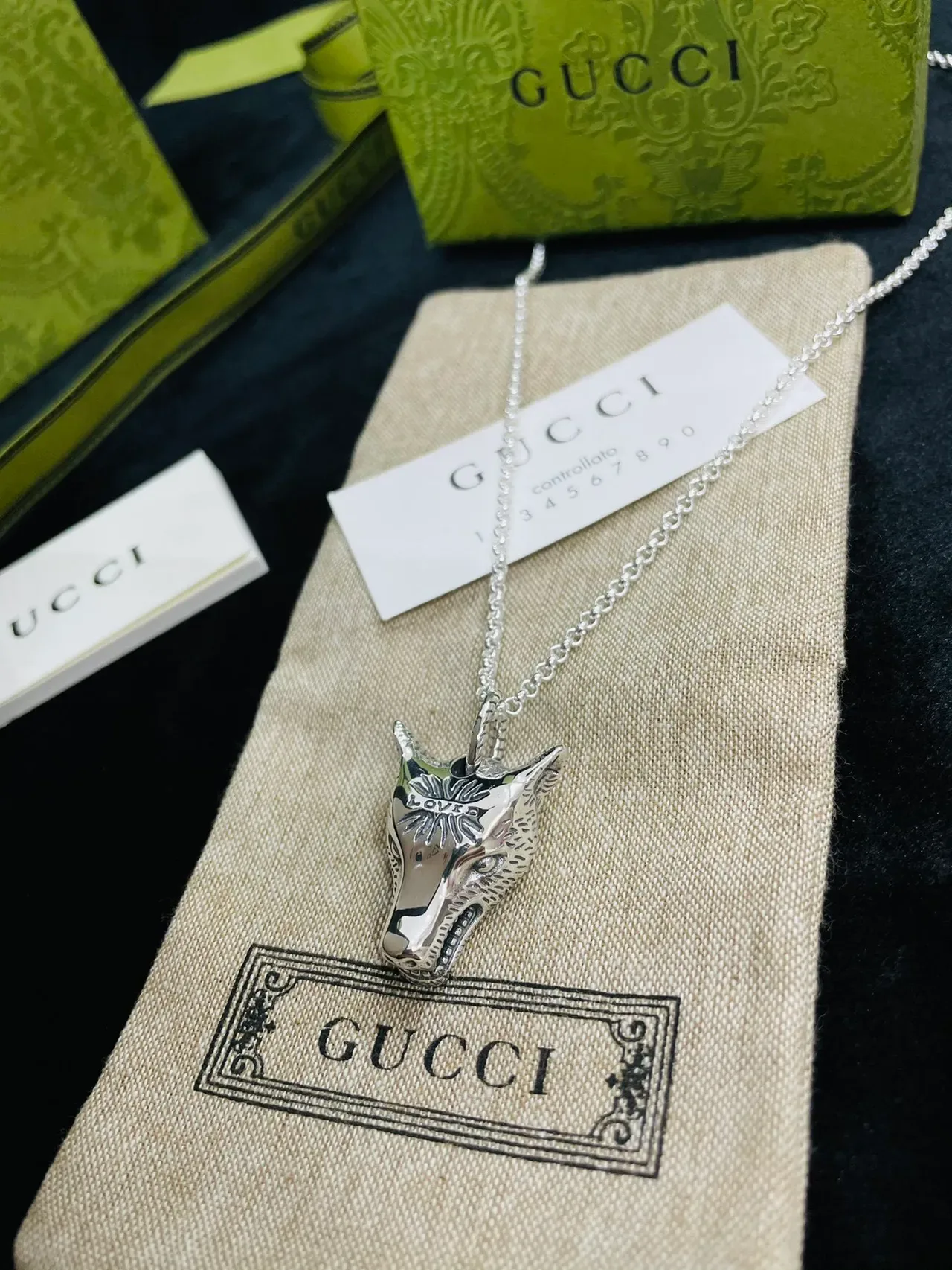 Gucci Fox Head Pendant Silver-Tone Necklace 5