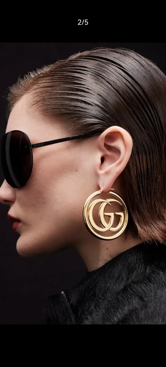 Gucci GG Hoop Silver-Tone Interlocking Double G Earrings 11