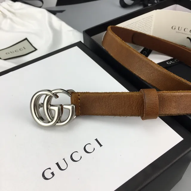 Gucci GG Marmont বাদামী স্যুড চামড়ার বেল্ট 3