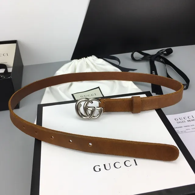 Gucci GG Marmont বাদামী স্যুড চামড়ার বেল্ট 4