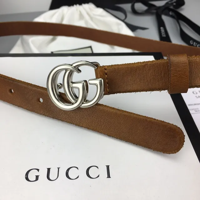 Gucci GG Marmont বাদামী স্যুড চামড়ার বেল্ট 5
