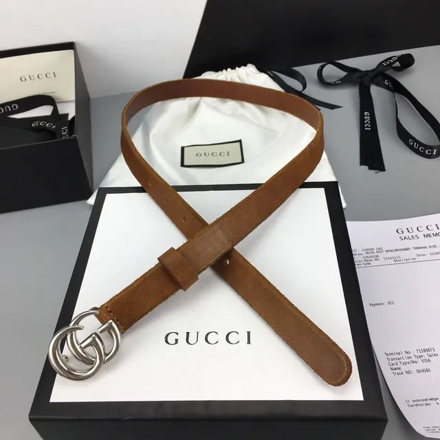 Gucci GG Marmont বাদামী স্যুড চামড়ার বেল্ট 6