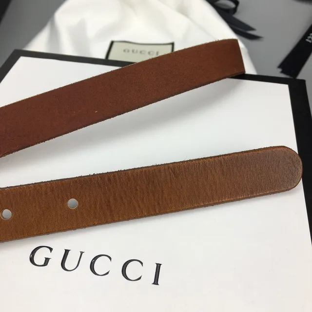 Gucci GG Marmont বাদামী স্যুড চামড়ার বেল্ট 7
