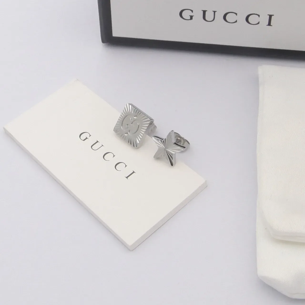 Gucci GG Marmont Gold Radial Sunburst Texture Earrings 2