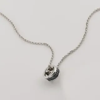 Gucci GG Marmont Interlocking G Black and Silver Necklace