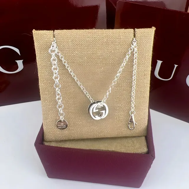 Gucci GG Marmont Interlocking G Black and Silver Necklace 7