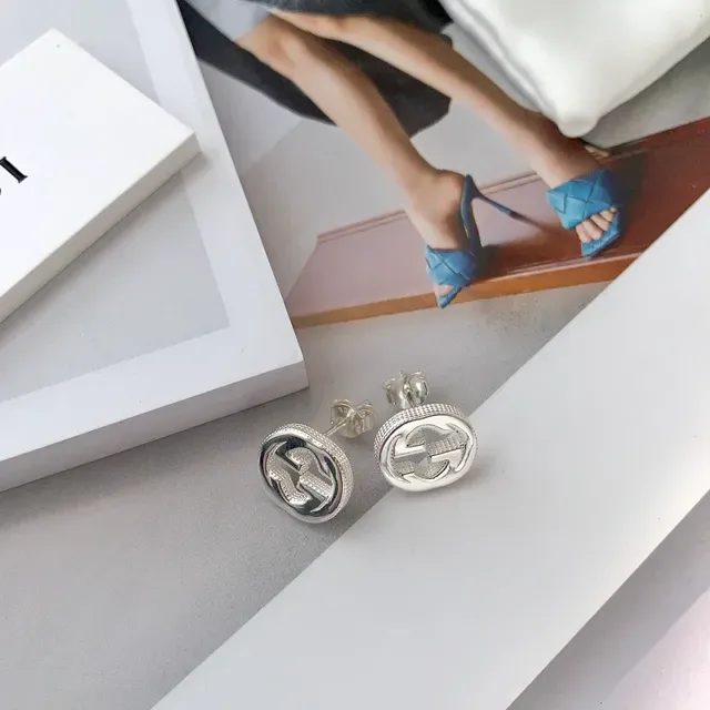Gucci GG Marmont Interlocking G Silver-Tone Circular Stud Earrings 2