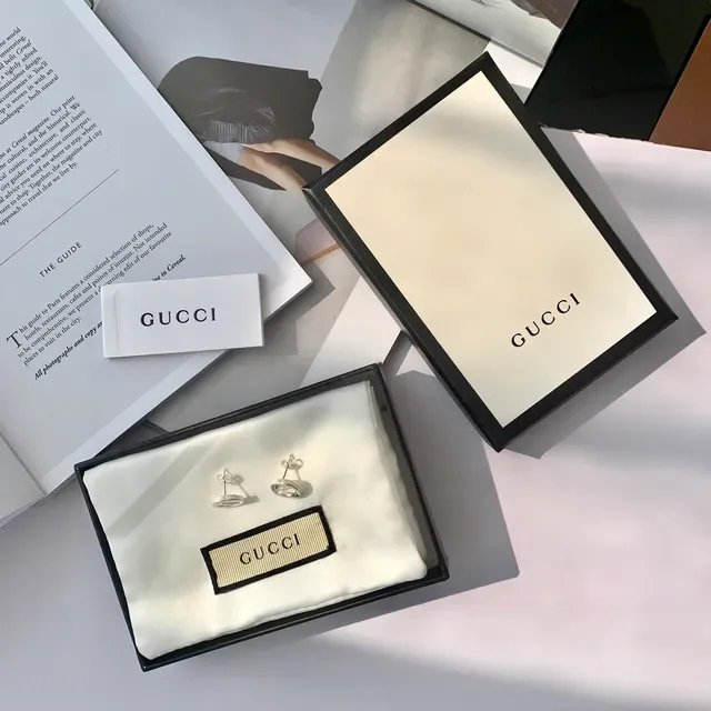 Gucci GG Marmont Interlocking G Silver-Tone Circular Stud Earrings 8