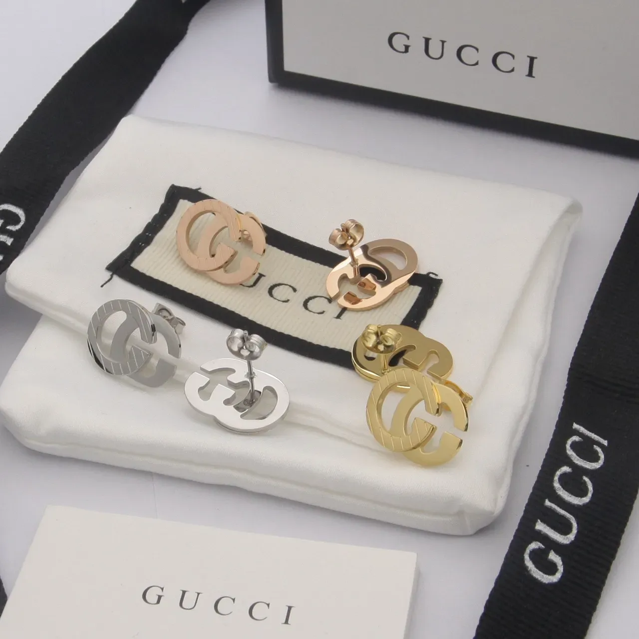 Gucci GG Marmont Interlocking G Stud Earrings 5