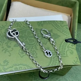 Gucci GG Marmont Key Charm Silver Necklace