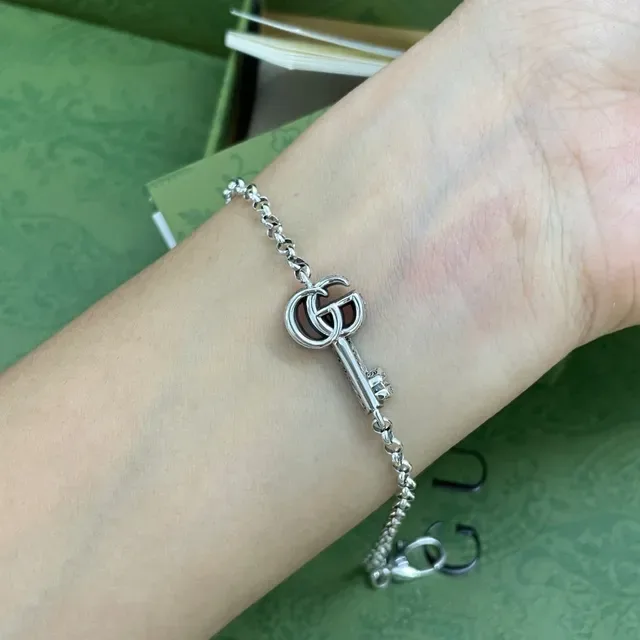 Gucci GG Marmont Key Charm Silver Necklace 2