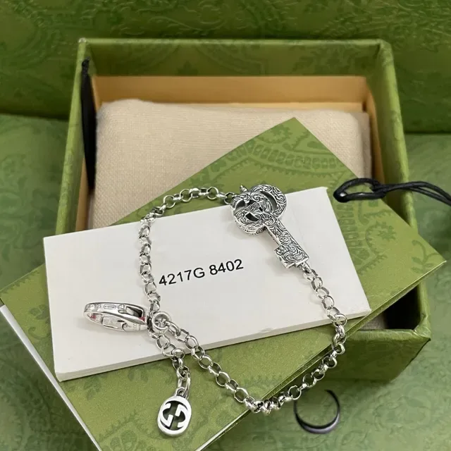 Gucci GG Marmont Key Charm Silver Necklace 3