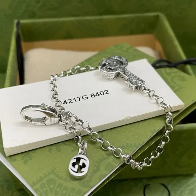 Gucci GG Marmont Key Charm Silver Necklace 4