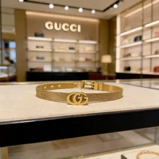 Gucci GG Marmont Mesh Choker Gold-Tone Bracelet