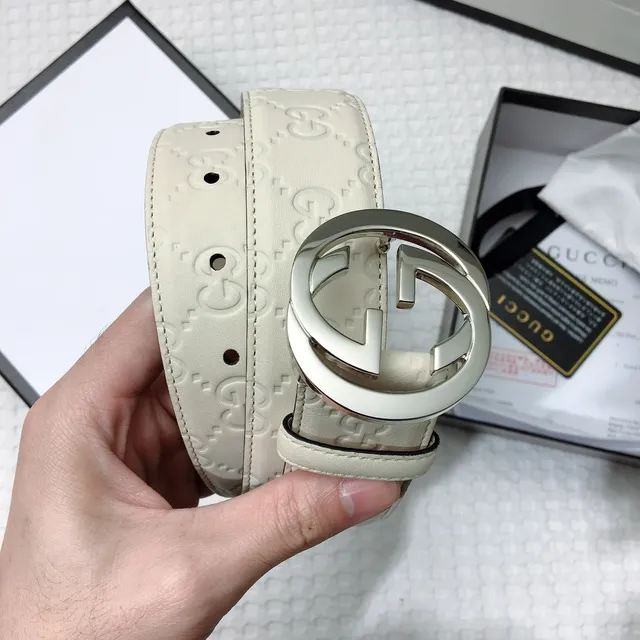 Gucci GG Marmont Off-White Leather Belt 3
