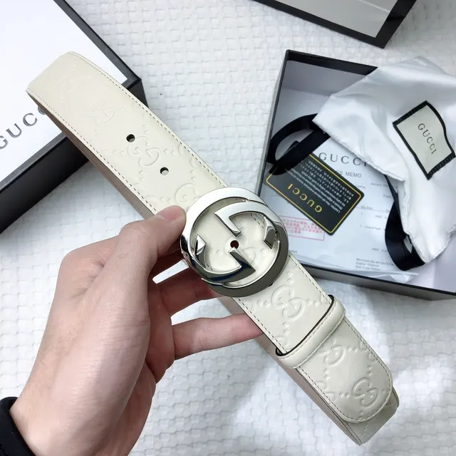 Gucci GG Marmont Off-White Leather Belt 4