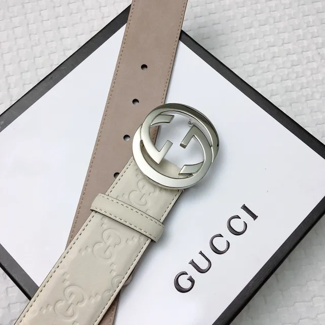 Gucci GG Marmont Off-White Leather Belt 5