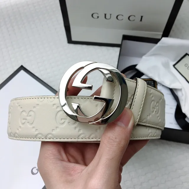 Gucci GG Marmont Off-White Leather Belt 6