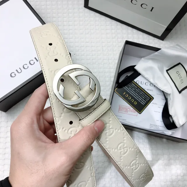 Gucci GG Marmont Off-White Leather Belt 7