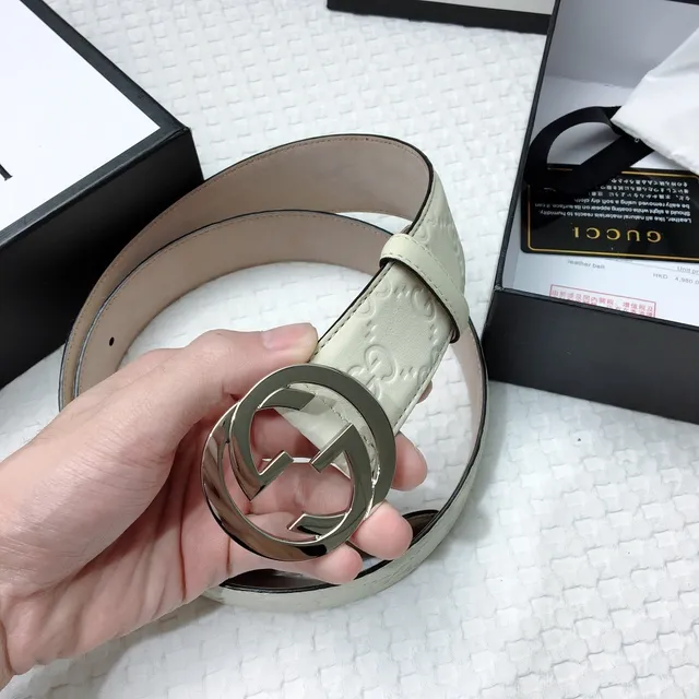 Gucci GG Marmont Off-White Leather Belt 8